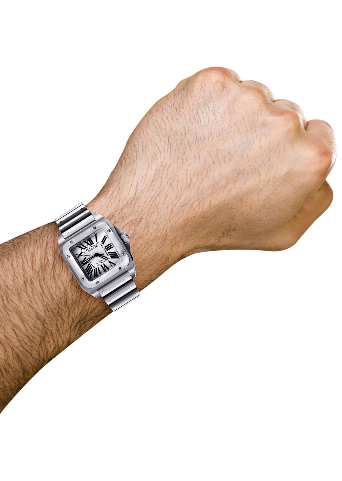 Cartier Santos 100 on wrist